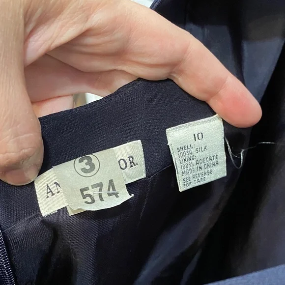 Ann Taylor 100% silk Midnight Blue Sheath Dress - Picture 3 of 5